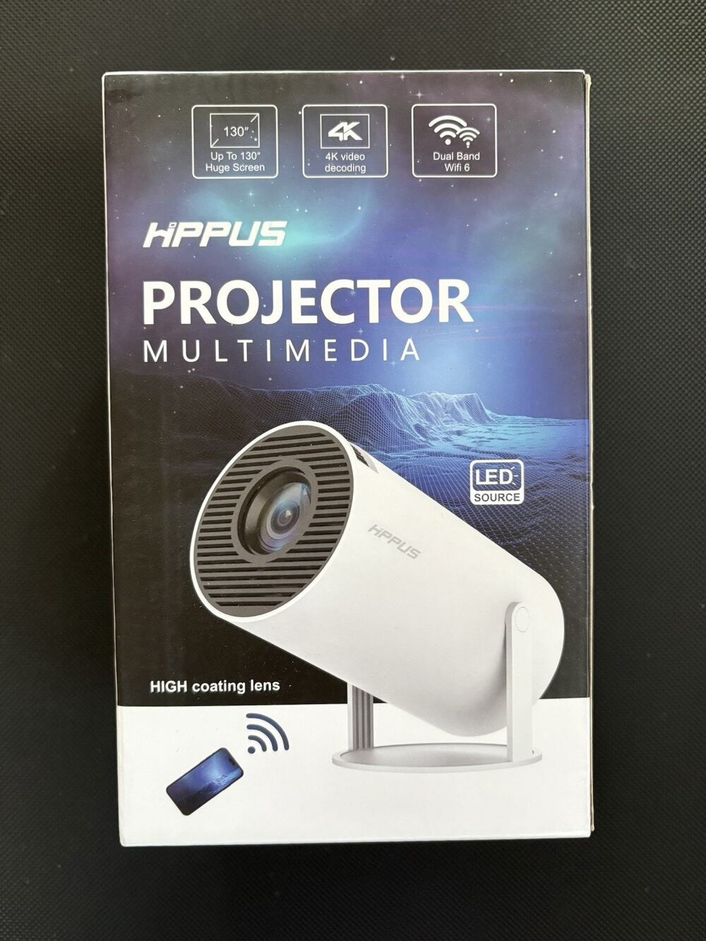 White HIPPUS HY300 Projector 1080pHD LED
